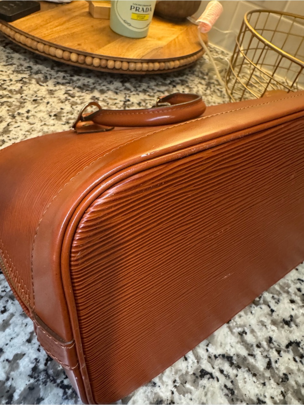 Louis Vuitton Brown Epi Leather Alma Satchel - Picture 6 of 11